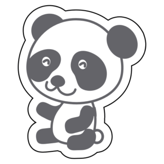 Joyful Panda Sticker (Grey)